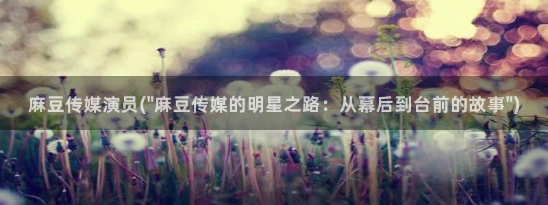 麻豆社区：麻豆传媒演员(\